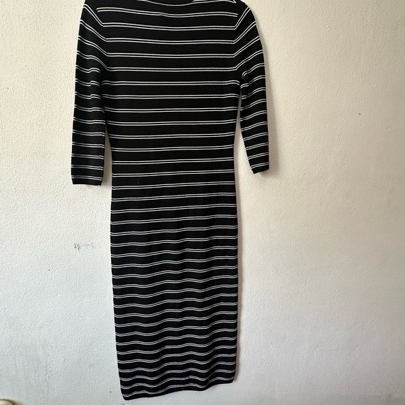 Theory Delissa B Prosecco Striped Midi Dress, Black/White - Picture 6 of 6